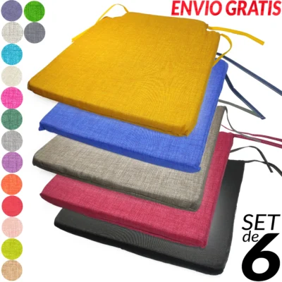 Lot de 6 coussins de chaise universels 40×40 cm — Cosy