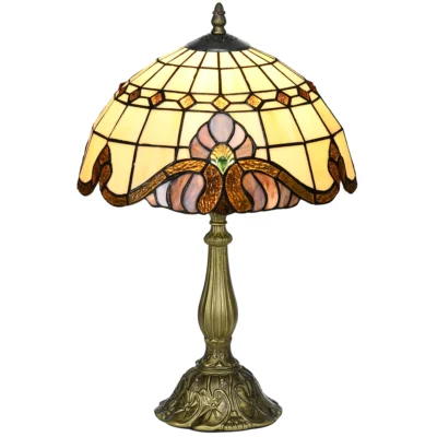 Lampe de chevet artisanale verre soufflé Ø30×48 cm