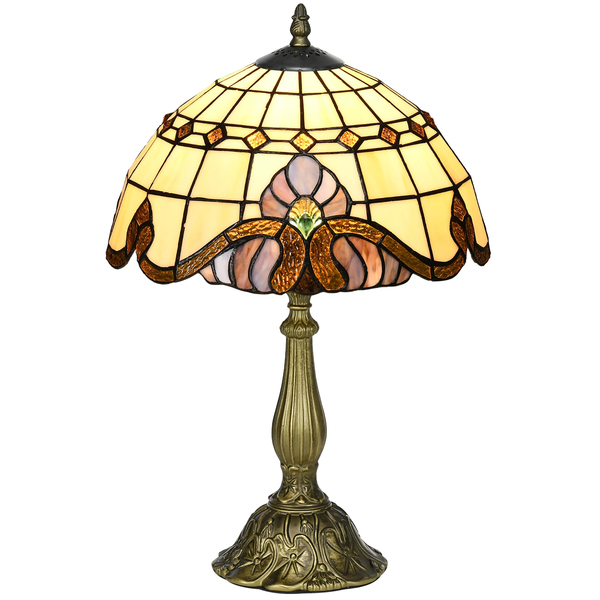Lampe de chevet artisanale verre soufflé Ø30×48 cm