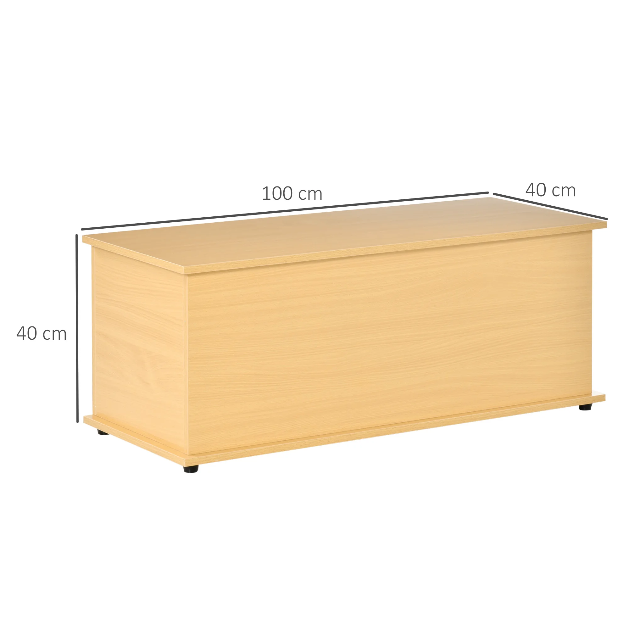 Coffre rangement bois chambre 60kg 100x40x40 – Image 3