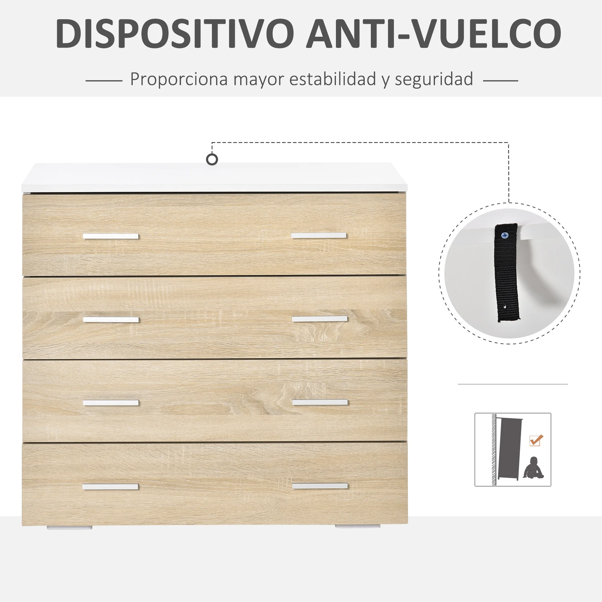 Commode 4 tiroirs chambre moderne couloir – Image 3