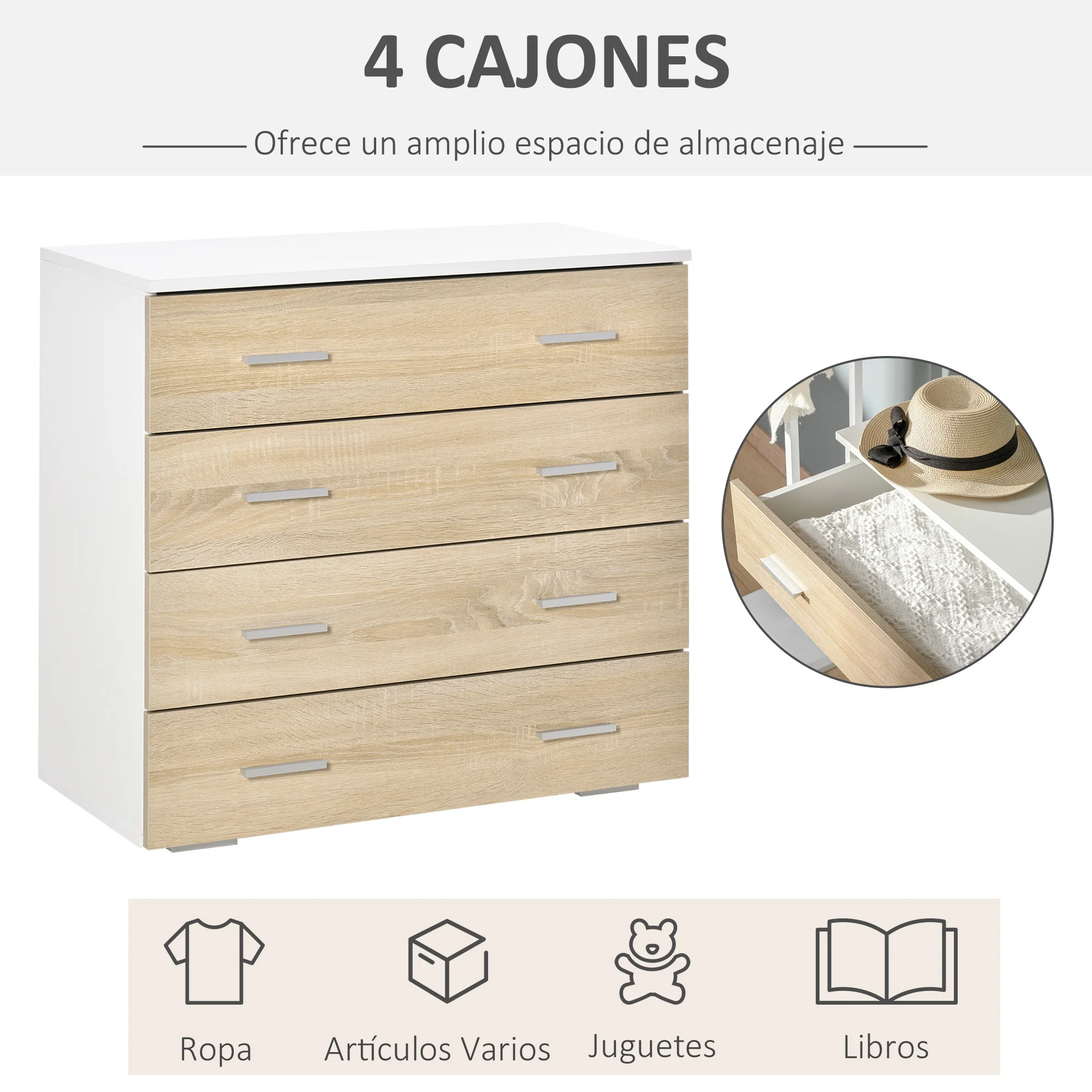 Commode 4 tiroirs chambre moderne couloir – Image 2