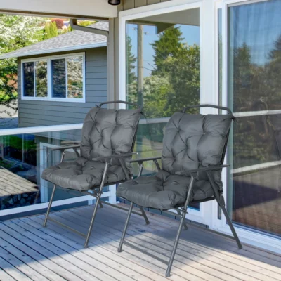 Lot de coussins Lot 2 coussins chaise dossier gris foncé 50x98x8