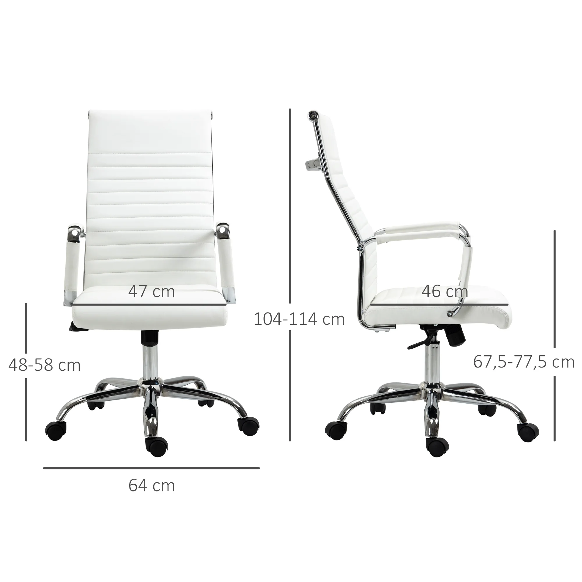 Chaise bureau pivotante inclinable réglable 54x62x104-114 – Image 3