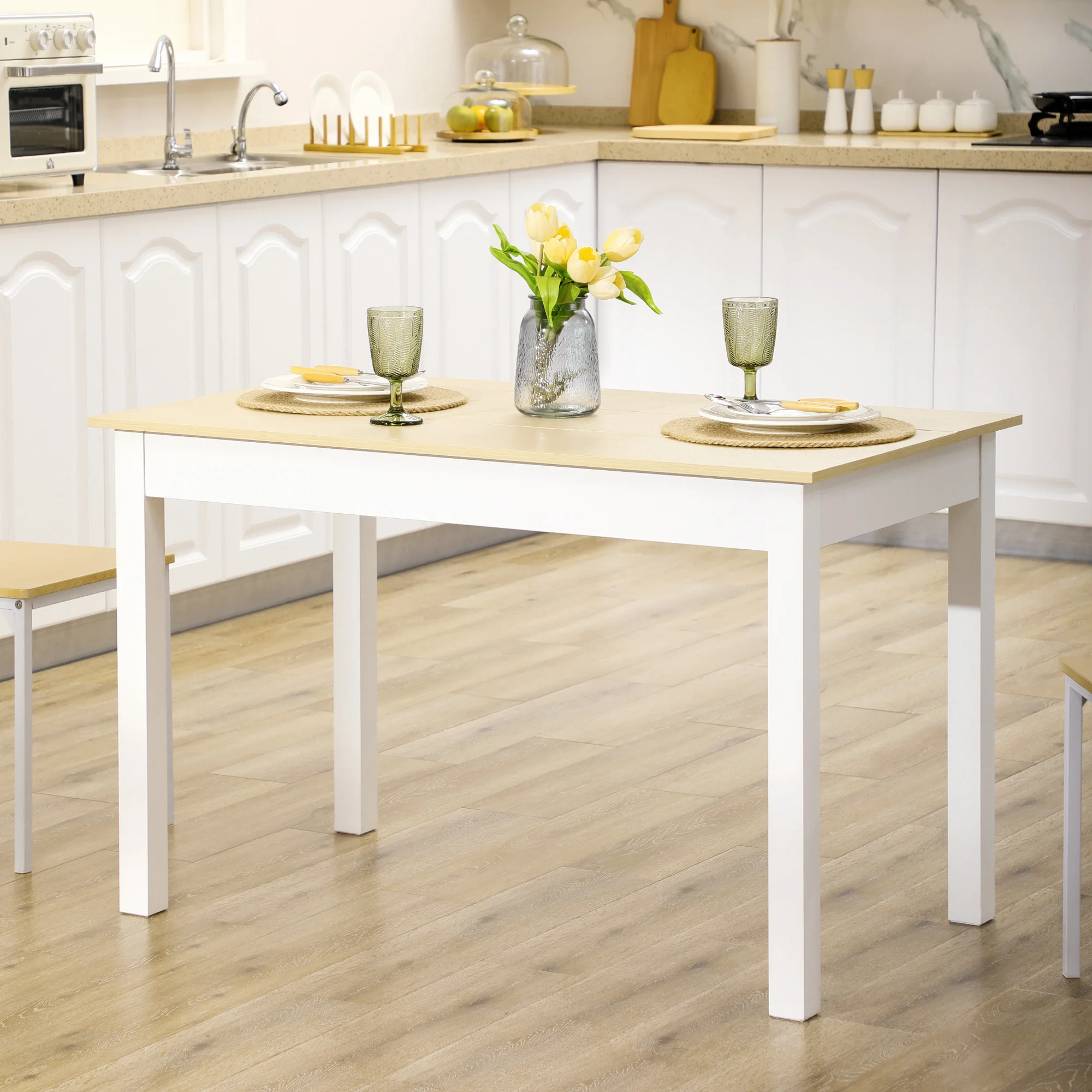 Table à manger 4-6 personnes 119x70x75 chêne – Image 2