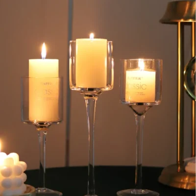 Bougie 1Set3 moderne lumière luxe grand bougeoir en verre accessoires de mariage...