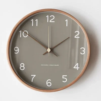 Horloges murales en verre transparent en bois massif, salon, maison, mode, luxe,...