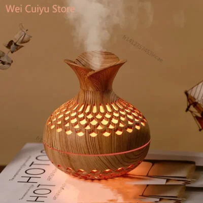 Bougie Humidificateur grain bois 300mL USB
