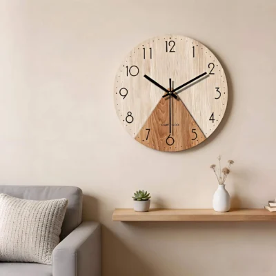 Horloge bois 35cm silencieuse grain bois salon