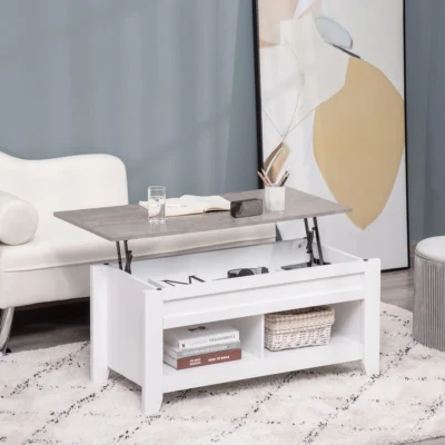 Table basse relevable 2 compartiments 105x50x49