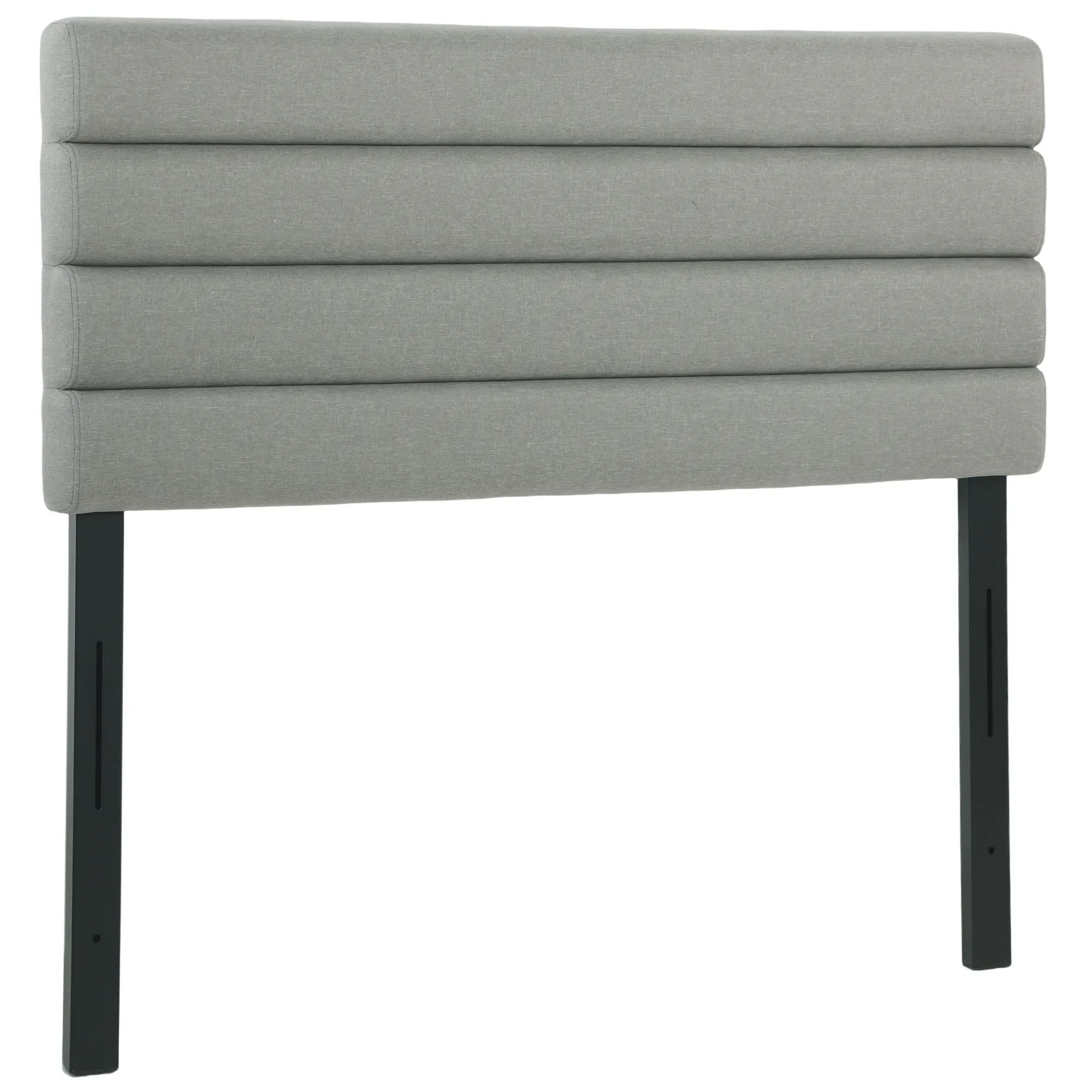 Tête lit 140cm rembourrée lin gris réglable hauteur 3 niv