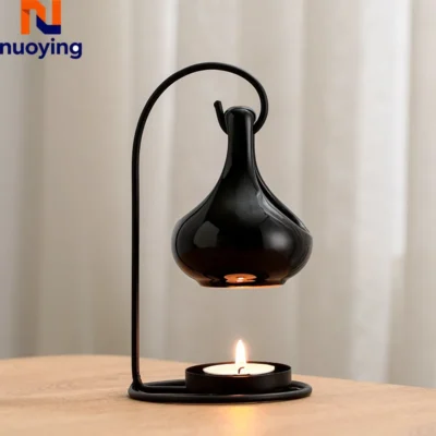 Bougie Brûleur aromathérapie suspendu chauffe-cire noir