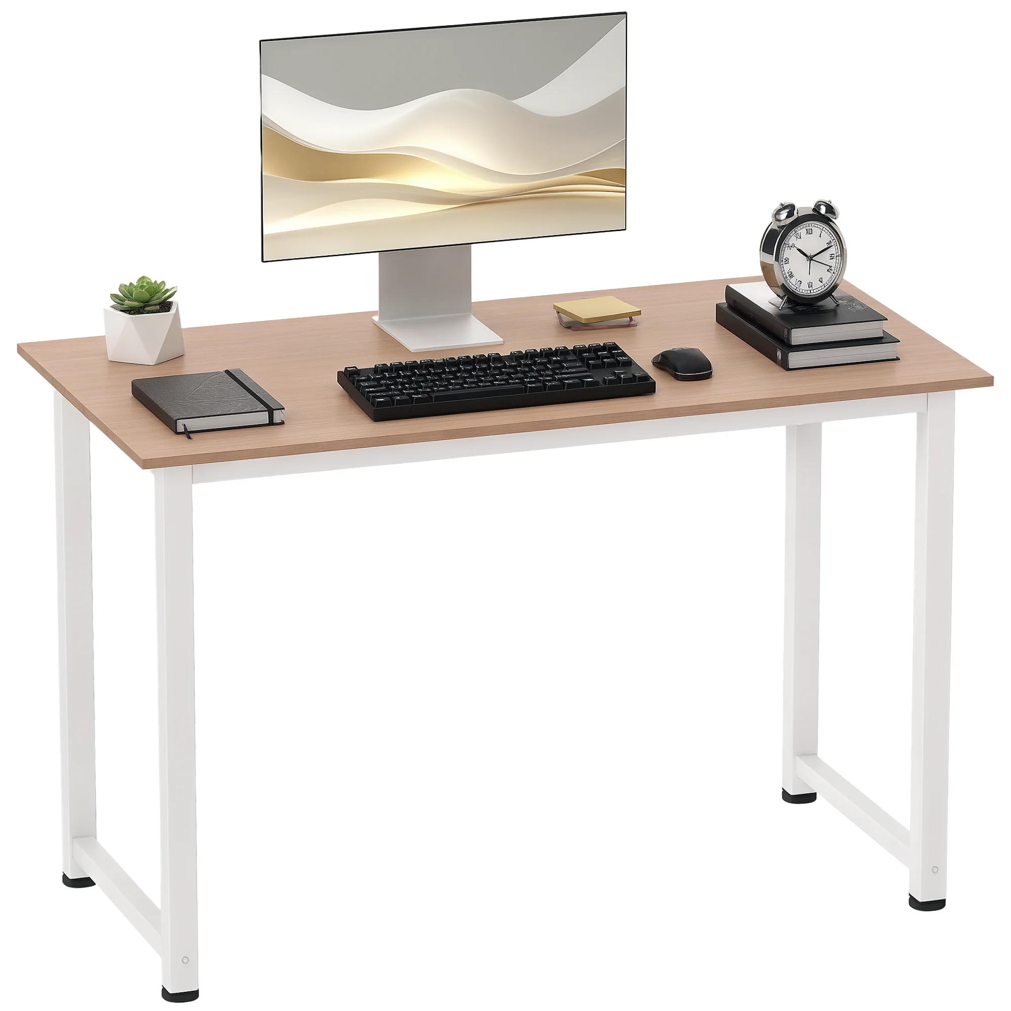 Bureau Table ordinateur pieds réglables 120x60x76 chêne 100kg