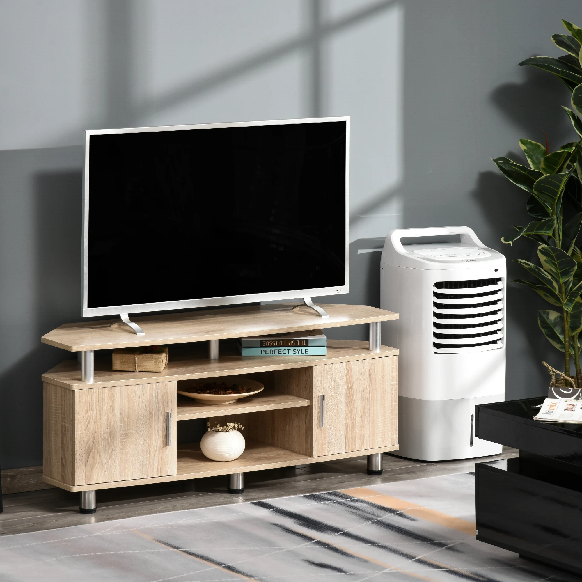 Meuble TV 55po 2 portes 120x39.5x52 compact – Image 2