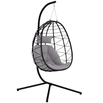 Fauteuil suspendu support coussin pliable panier