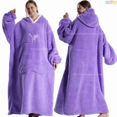 Plaid Couverture hiver capuche flanelle manches TV