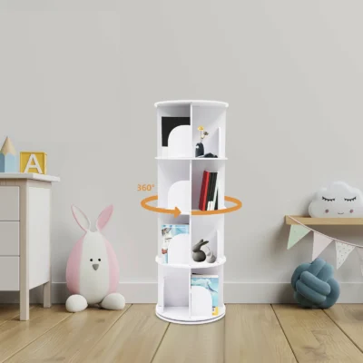 Étagère Bibliothèque 360° rotative pivotante billes acier