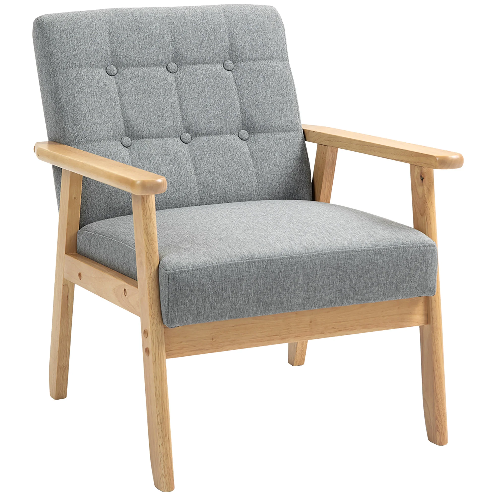 Canapé Chaise salon lin gris clair accoudoir 130kg – Image 2