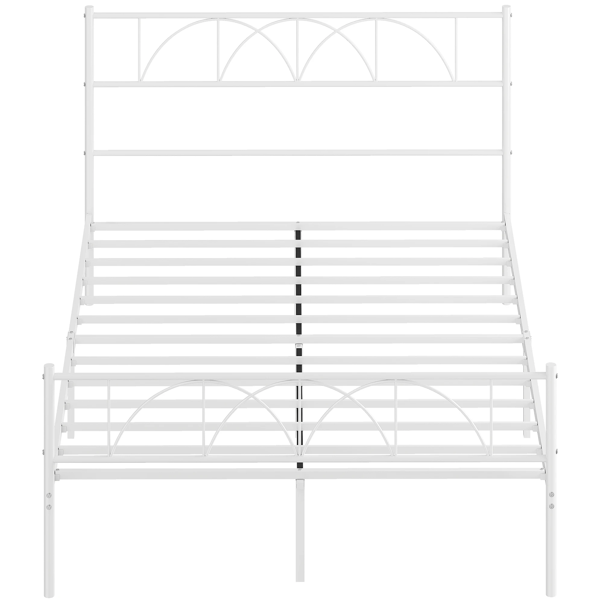 Tête de lit Lit 140x190 tête lit lattes acier rangement sous lit – Image 2