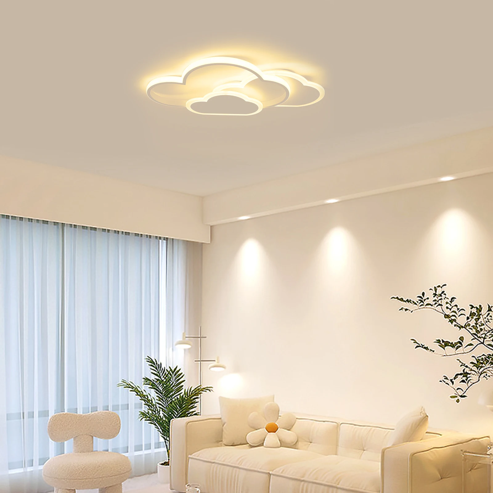 Plafonnier LED nuage 3 couleurs 52x31 chambre enfant