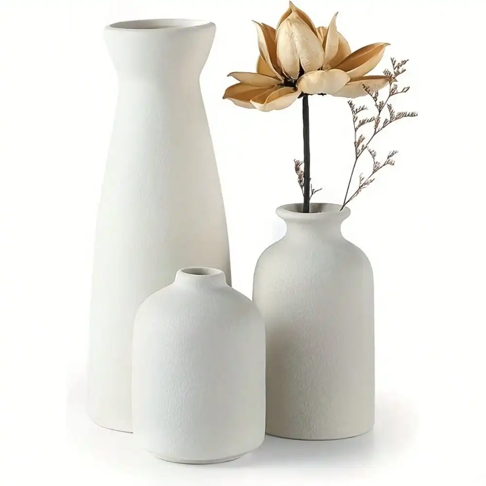Vase Ensemble de Vase en céramique bohème 3 pièces, Vase de décoration de maison de...