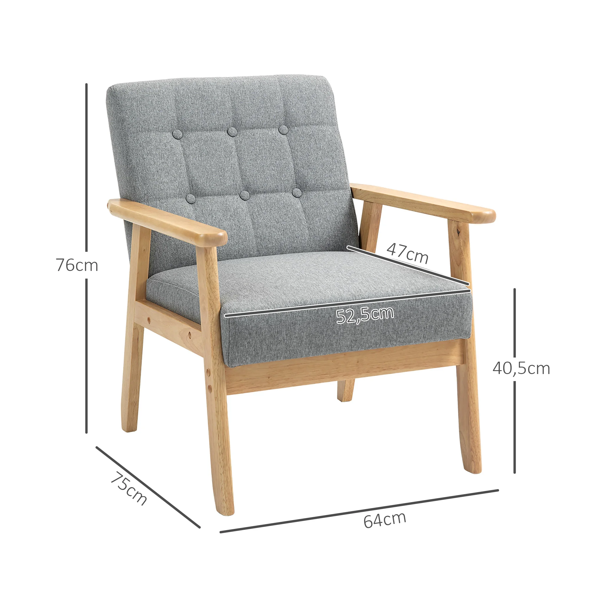 Canapé Chaise salon lin gris clair accoudoir 130kg – Image 3