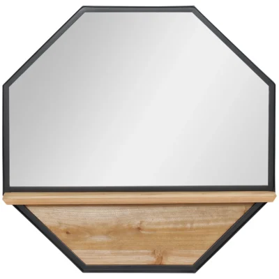 Miroir mural décoratif 61x61 étagère rangement salon