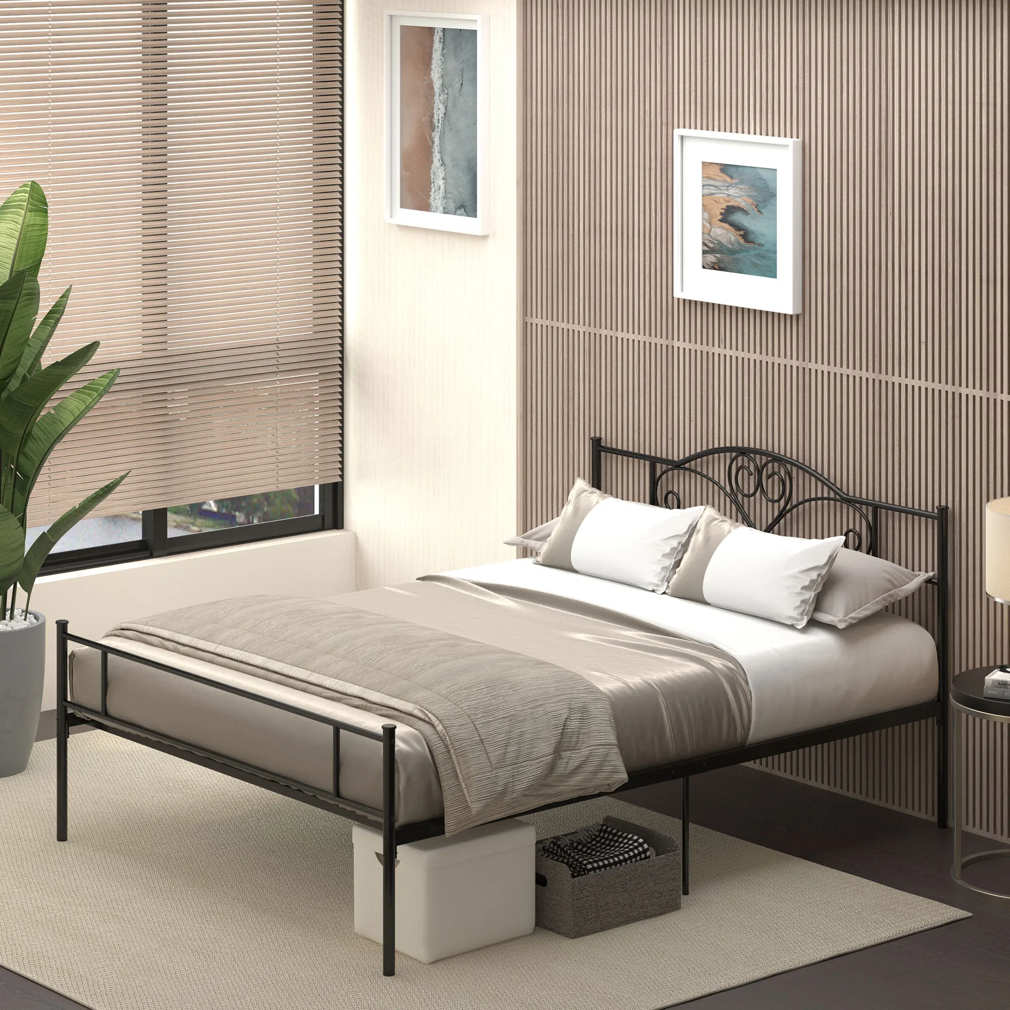Tête de lit Cadre lit double métal 31cm 150X200 tête de lit – Image 2