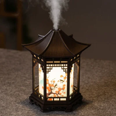 Bougie Humidificateur pavillon brume aromathérapie LED nocturne