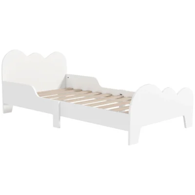 Lit enfant +3 ans 140x70 thème nuage garde-corps blanc
