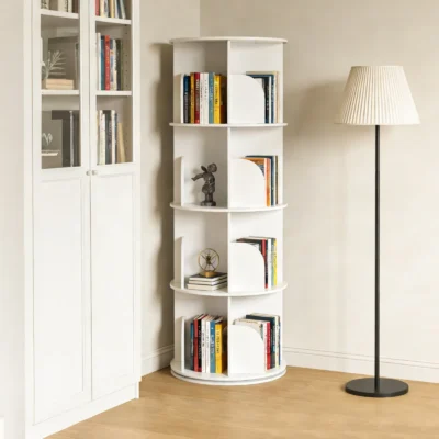 Étagère rotative pivotante 4 niveaux bois 40x40x118 100kg