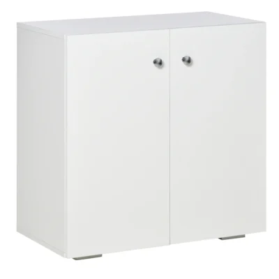 Étagère Buffet salon 2 portes 1 étagère 70x39x70 blanc