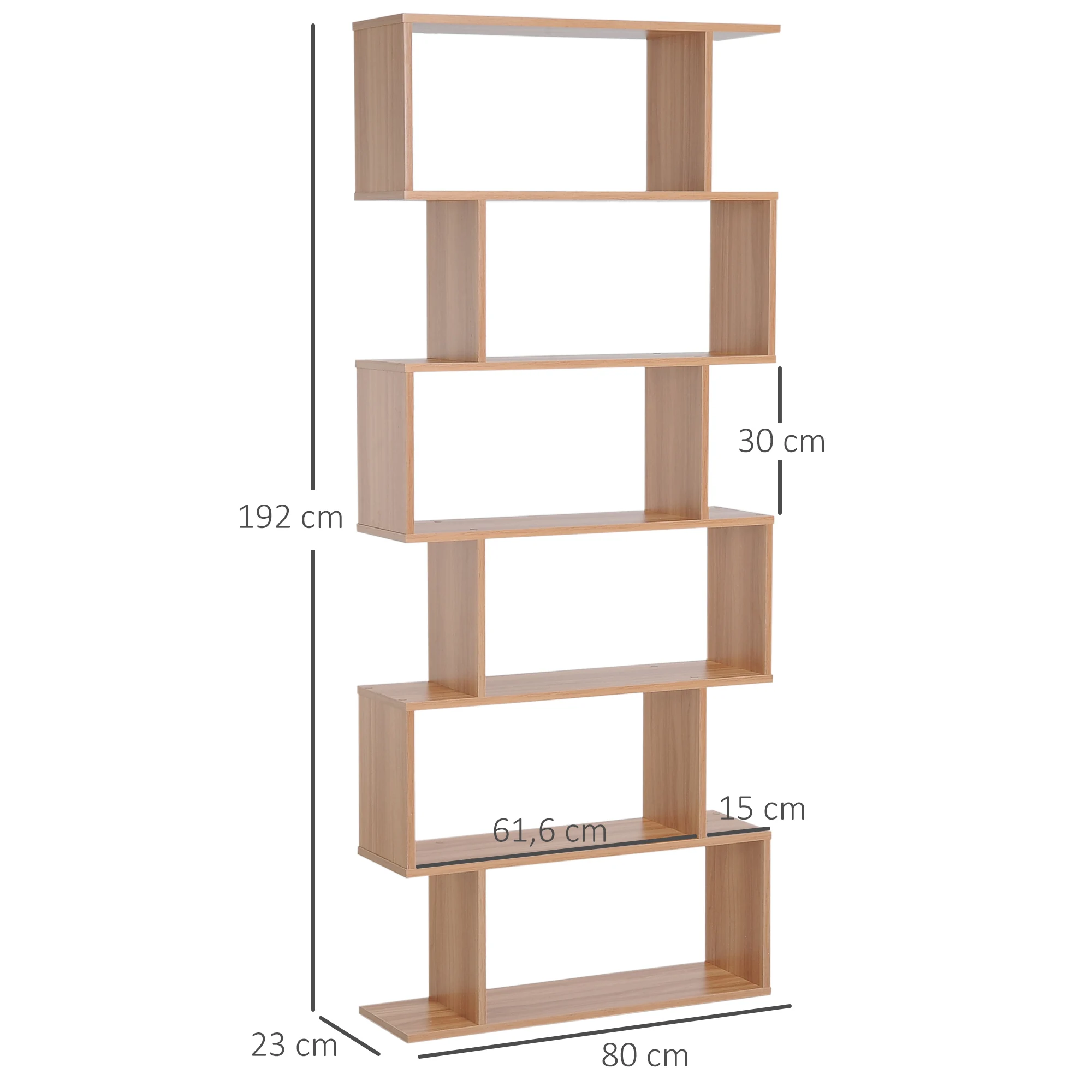 Étagère Bibliothèque 6 niveaux étagère 80x23x142 moderne – Image 3